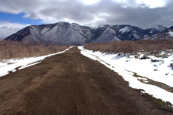 Snowy roads at La Sal 