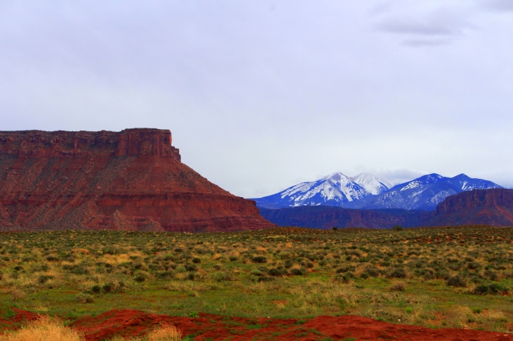 La Sal mountains along the scenic route